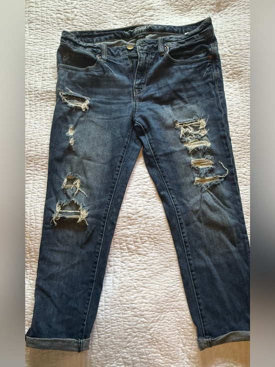 American Eagle Outfitters Denim - American Eagle Outfitters Distressed Dark Blue Boyfriend Jeans